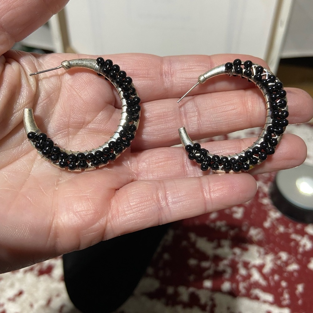 Middle Eastern, Boho Inspired Silver Tone, Black … - image 2